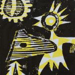 1 Kalevipoeg - 1 - Soovituseks (T.Laamann, 2013, woodcutprint, 10x10cm)