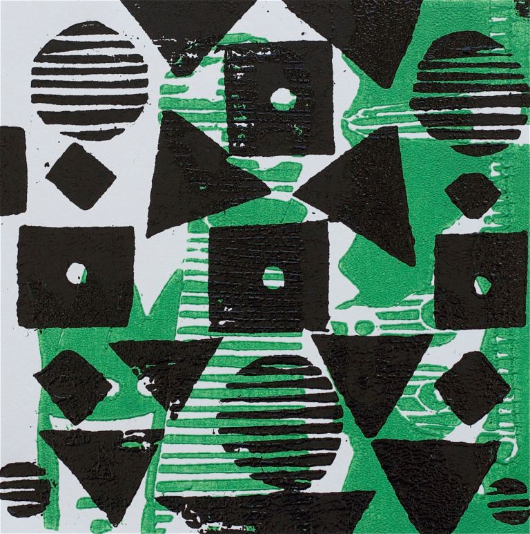 1 Kalevipoeg - 10,2 - Kuningaks Saamine : Künd (T.Laamann, 2013, woodcutprint, 10x10cm)