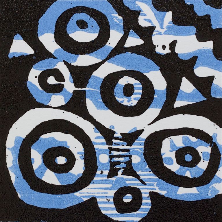 1 Kalevipoeg - 12,2 - Veevaimu Kuld (T.Laamann, 2013, woodcutprint, 10x10cm)