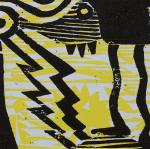 1 Kalevipoeg - 13,2 - Laua Toomine (T.Laamann, 2013, woodcutprint, 10x10cm)