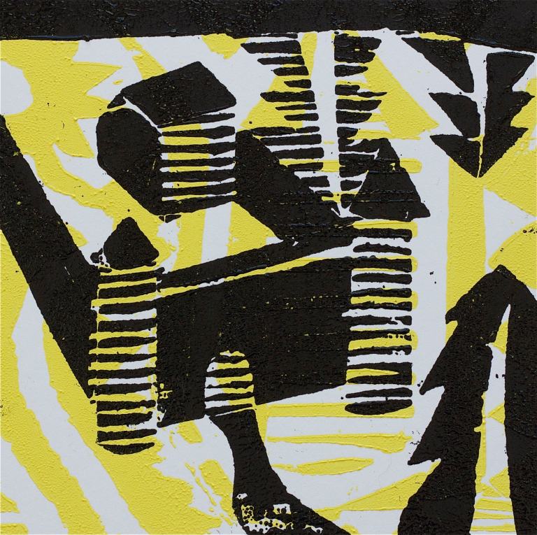 1 Kalevipoeg - 17 - Linnaehitus (T.Laamann, 2013, woodcutprint, 10x10cm)