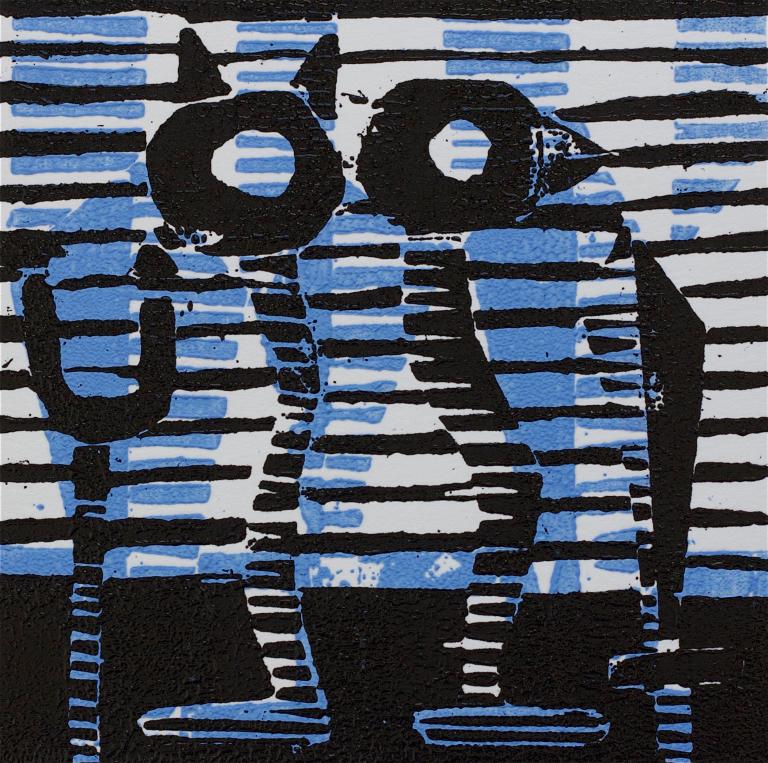 1 Kalevipoeg - 20 - Teekond Allilma (T.Laamann, 2013, woodcutprint, 10x10cm)