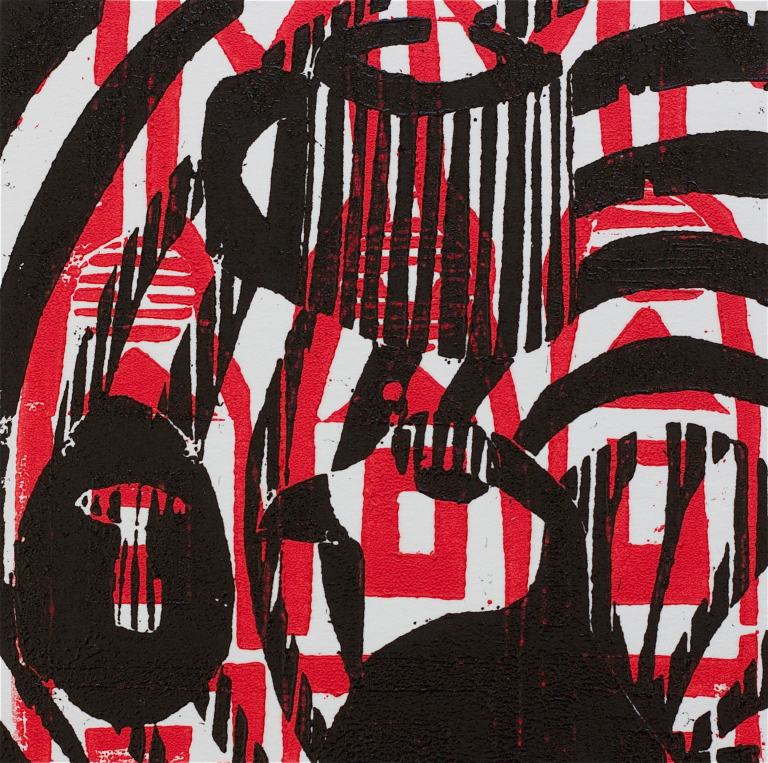 1 Kalevipoeg - 3 - Pulmad (T.Laamann, 2013, woodcutprint, 10x10cm)