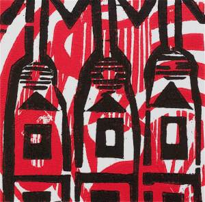 1 Kalevipoeg - 3,2 - Pulmad (T.Laamann, 2013, woodcutprint, 10x10cm)