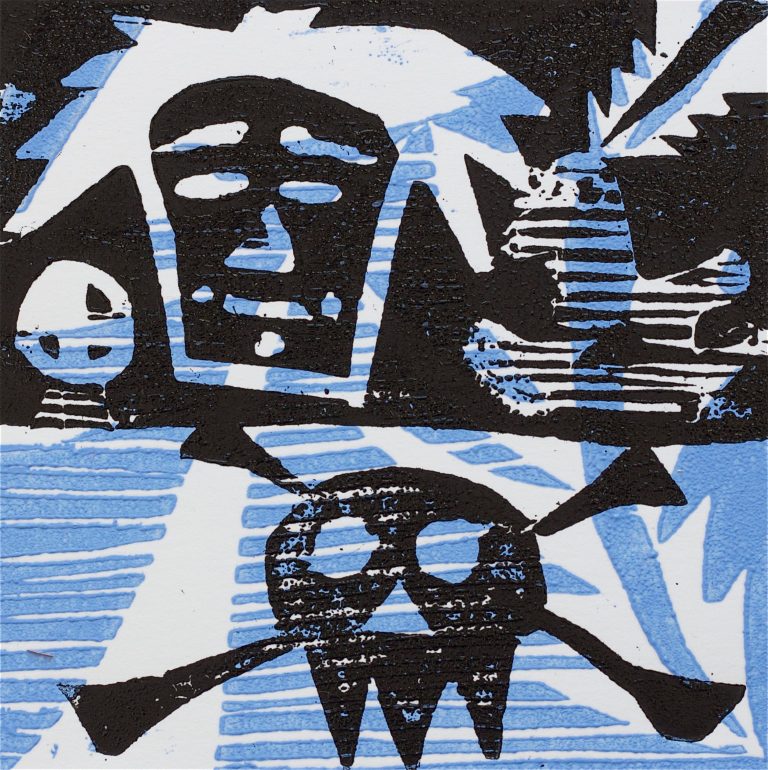 1 Kalevipoeg - 4 - Kalevi Surm (T.Laamann, 2013, woodcutprint, 10x10cm)