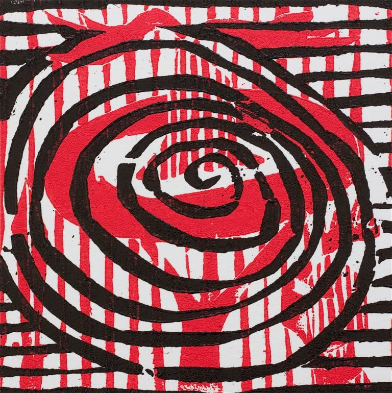 1 Kalevipoeg - 7,2 - Tammest Ilmapuu (T.Laamann, 2013, woodcutprint, 10x10cm)