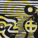 1 Kalevipoeg - 9 - Varjude Laul (T.Laamann, 2013, woodcutprint, 10x10cm)