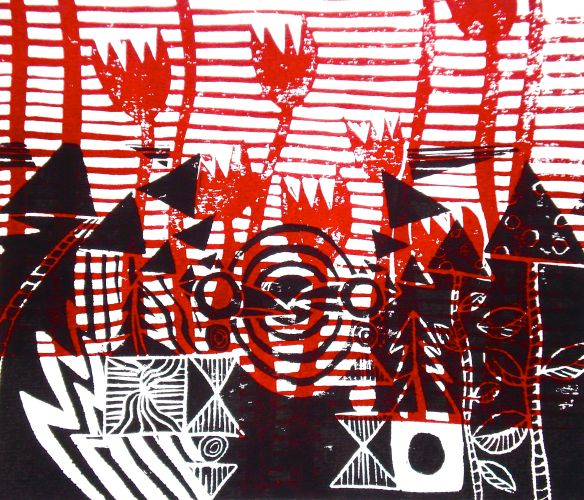 Armastus (2012, linocutprint, 25x30cm)