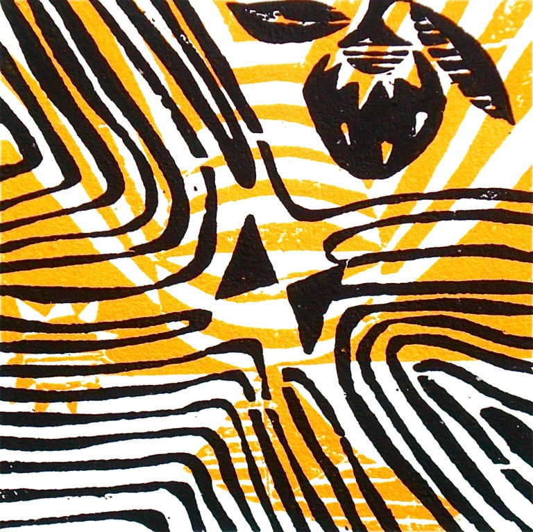 Maa (2012, woodcutprint, 10x10cm), Tarrvi Laamann