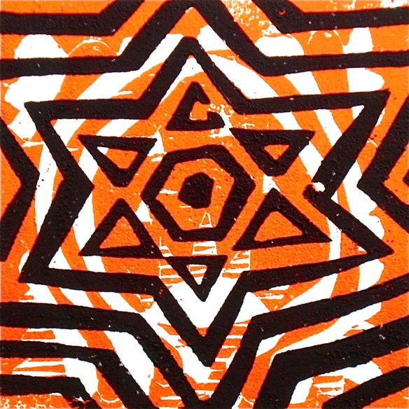 Täht (2012, woodcutprint, 10x10cm), Tarrvi Laamann