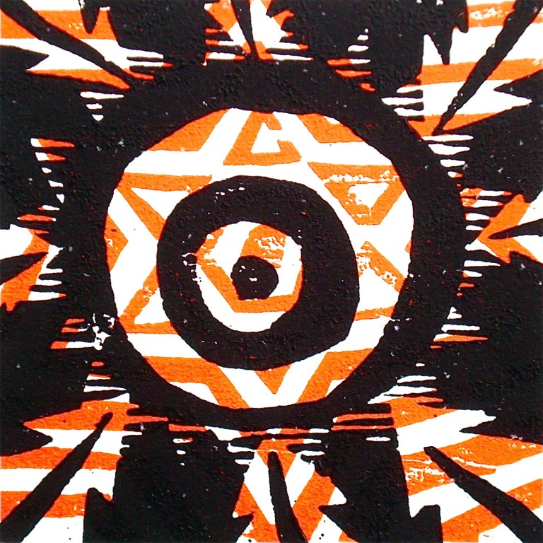 Tähtis (2012, woodcutprint, 10x10cm), Tarrvi Laamann
