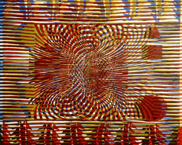 "Abstract TV" (Tarrvi Laamann, 2013, woodcutprint, 40x50cm)