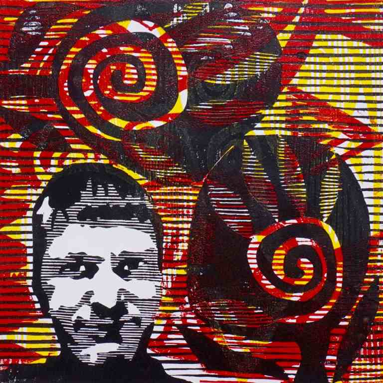 Kuninglik (T.Laamann, 2015, woodcut, 40x40cm)