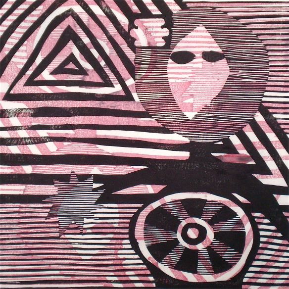 I Come In Peace (Tarrvi Laamann, 2013, mokuhanga, 40x40cm)