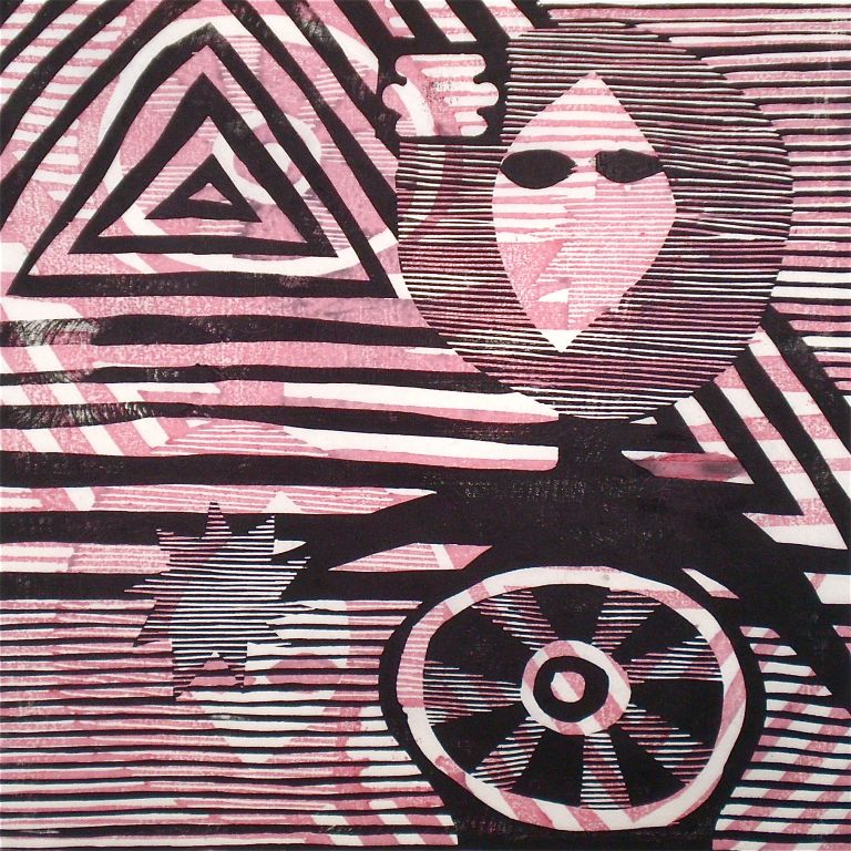 I Come In Peace (Tarrvi Laamann, 2013, mokuhanga, 40x40cm)