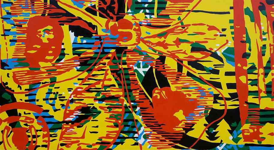 Abstract Disks II (Tarrvi Laamann, 2014, oil, canvas, 266x148cm)