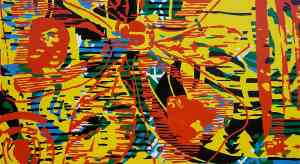 Abstract Disks II (Tarrvi Laamann, 2014, oil, canvas, 266x148cm)