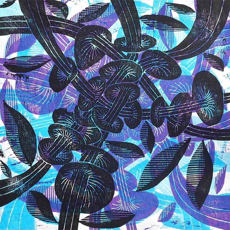 Mushroom Mush B (Tarrvi Laamann, 2014, mokuhanga, 40x40cm)