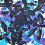 Mushroom Mush B (Tarrvi Laamann, 2014, mokuhanga, 40x40cm)