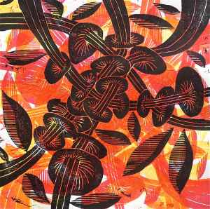 Mushroom Mush R (Tarrvi Laamann, 2014, mokuhanga, 40x40cm)